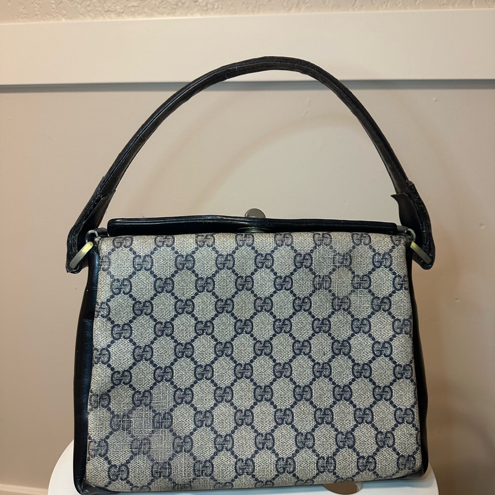 Gucci Monogram Blue and Black Shoulder Bag
